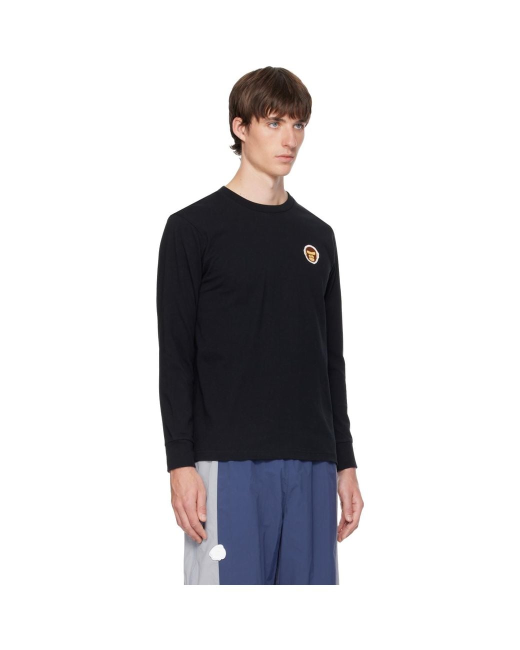 Aape By A Bathing Ape Black 'Aaper' Long Sleeve T-Shirt for men