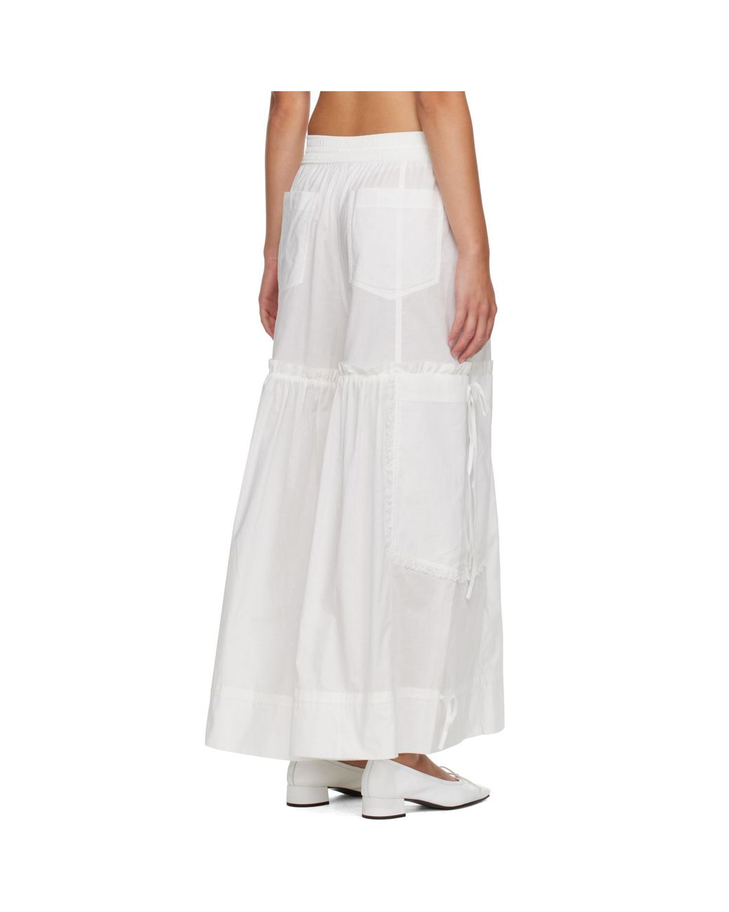 Ganni White Cotton Trousers