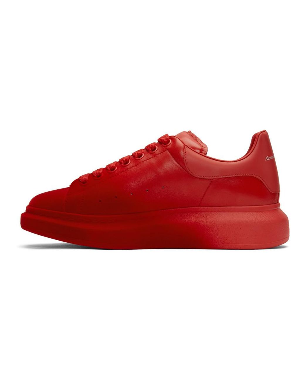 Alexander McQueen Red Velvet Spray Oversized Sneakers for Men