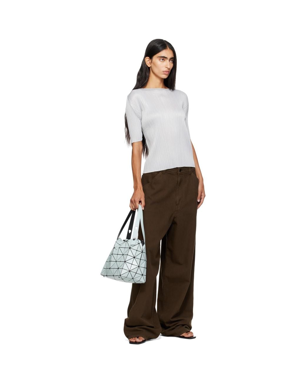 Issey Miyake Green Boston Tote
