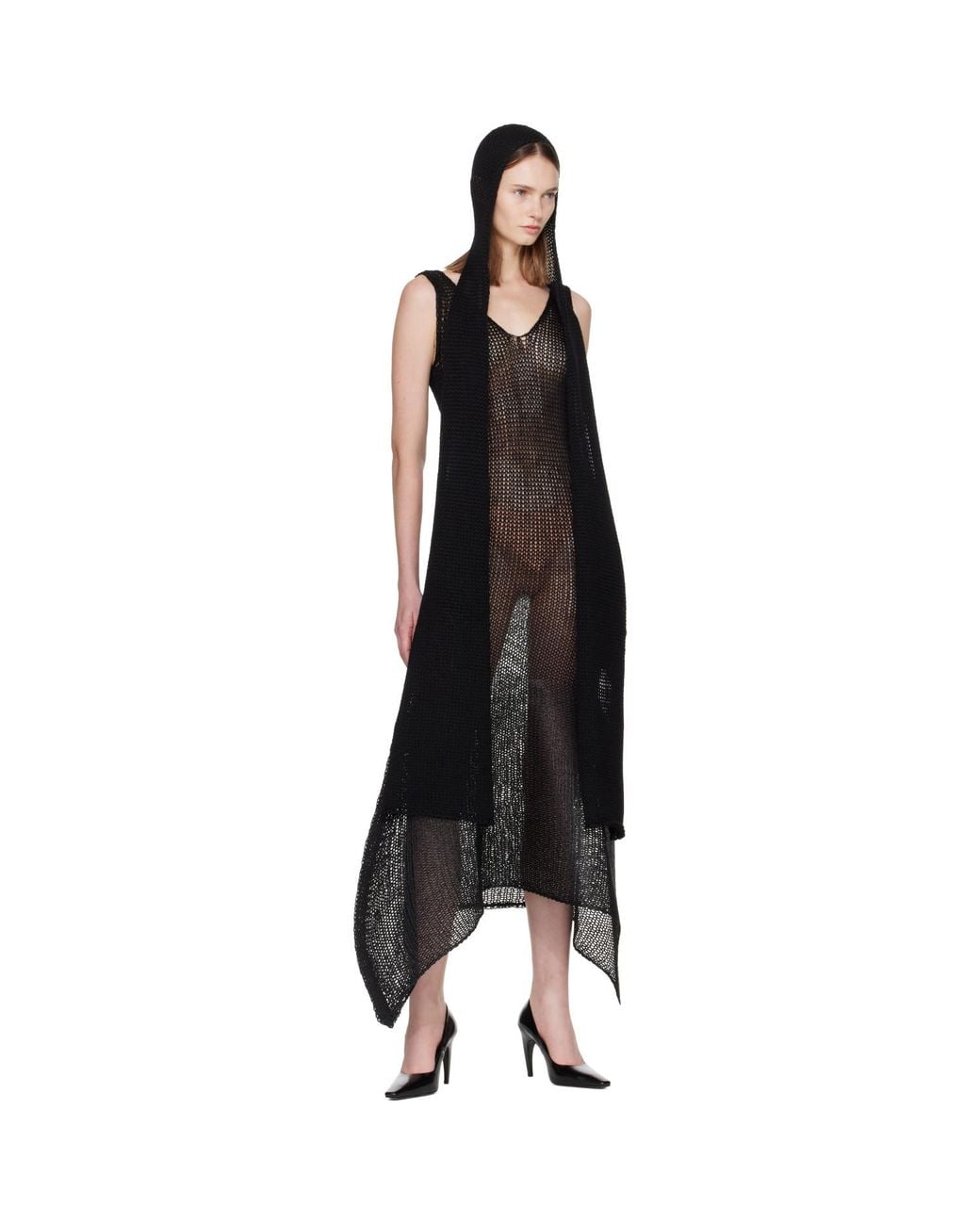 Issey Miyake Black Panini Pulled Maxi Dress