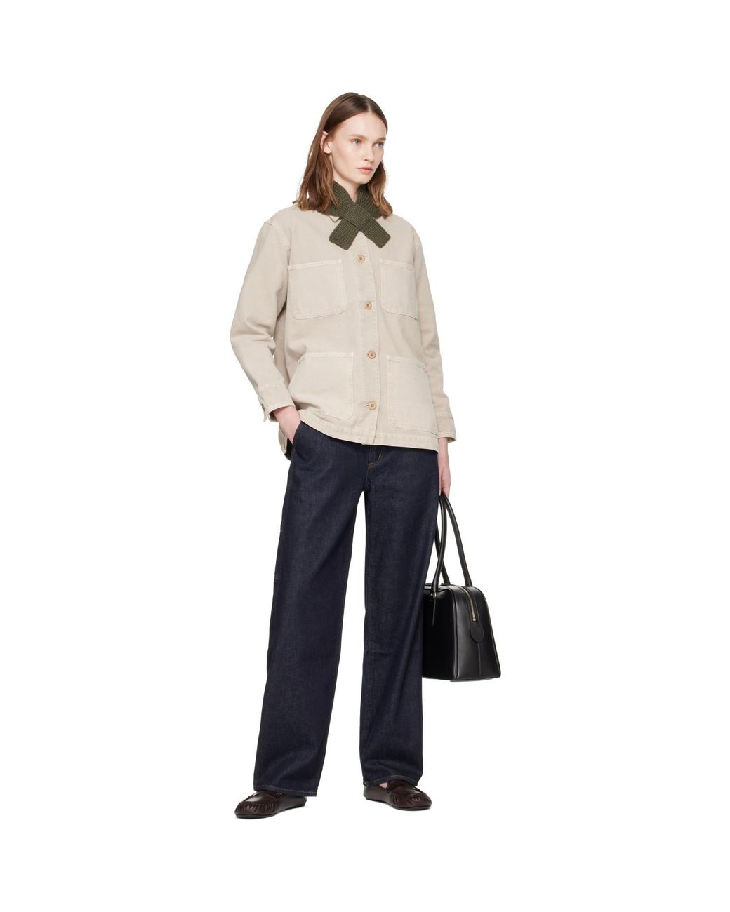 A.P.C. Green Khaki Luna Scarf