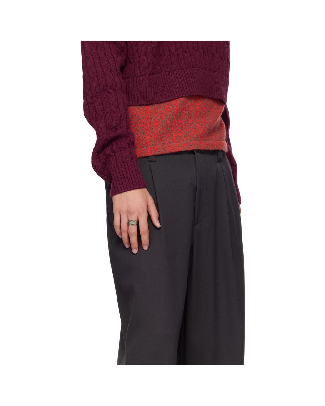 Dries Van Noten Metallic Stone Ring for men