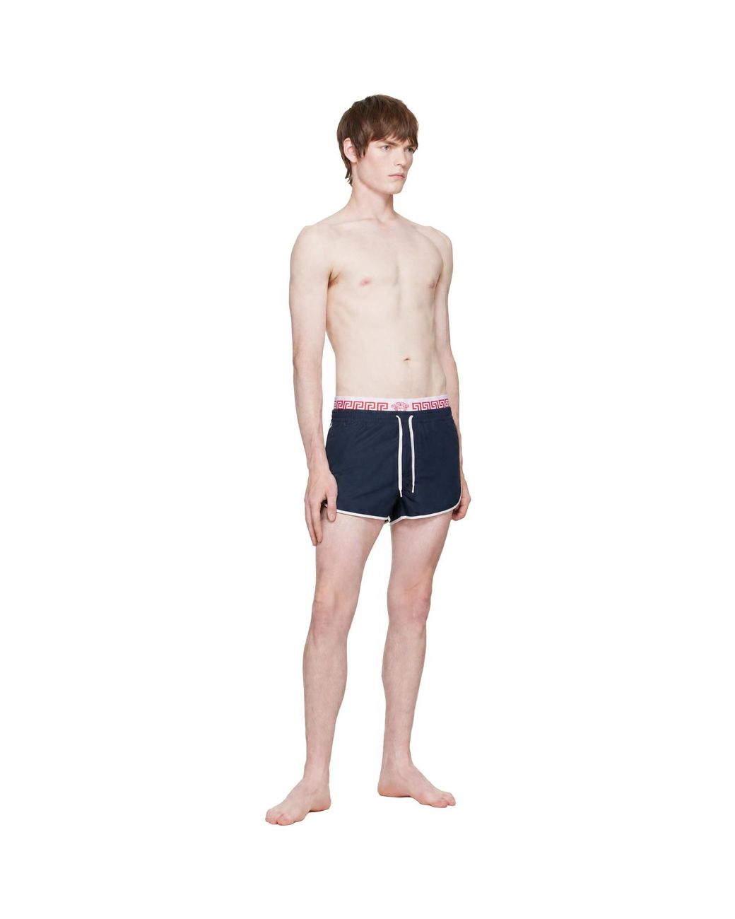 Versace Blue Double Waistband Swim Shorts for men