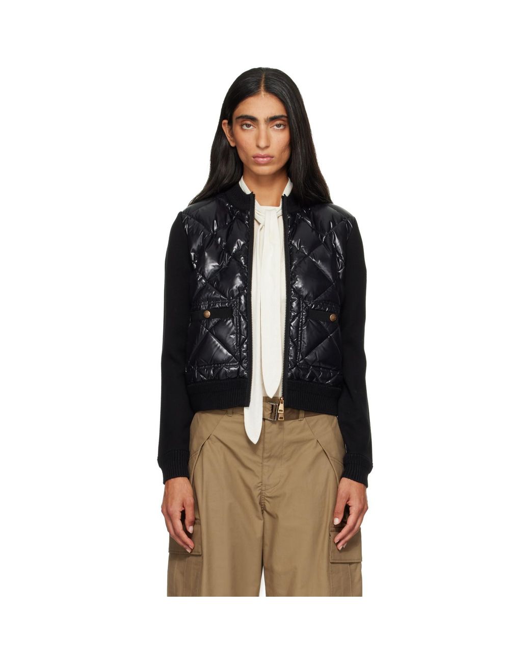 Moncler Black Cotton Padded Down Jacket
