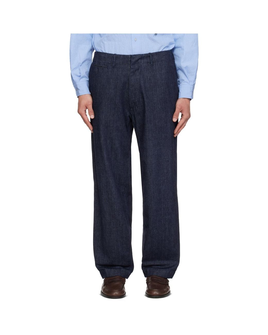 Nanamica Blue Wide Jeans for men