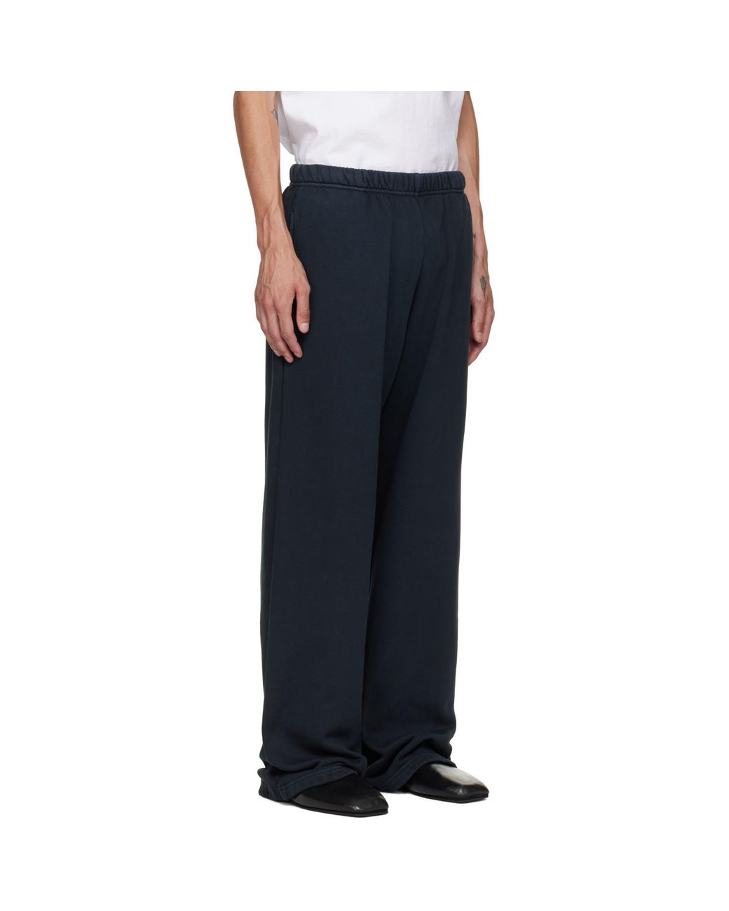 Les Tien Black Heavyweight Puddle Sweatpants for men