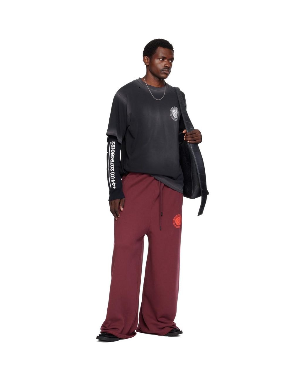 Lu'u Dan Black Corroded Double Deck T-Shirt for men