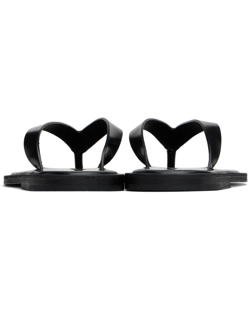 AURALEE Leather Tong Flip-Flops in Black | Lyst