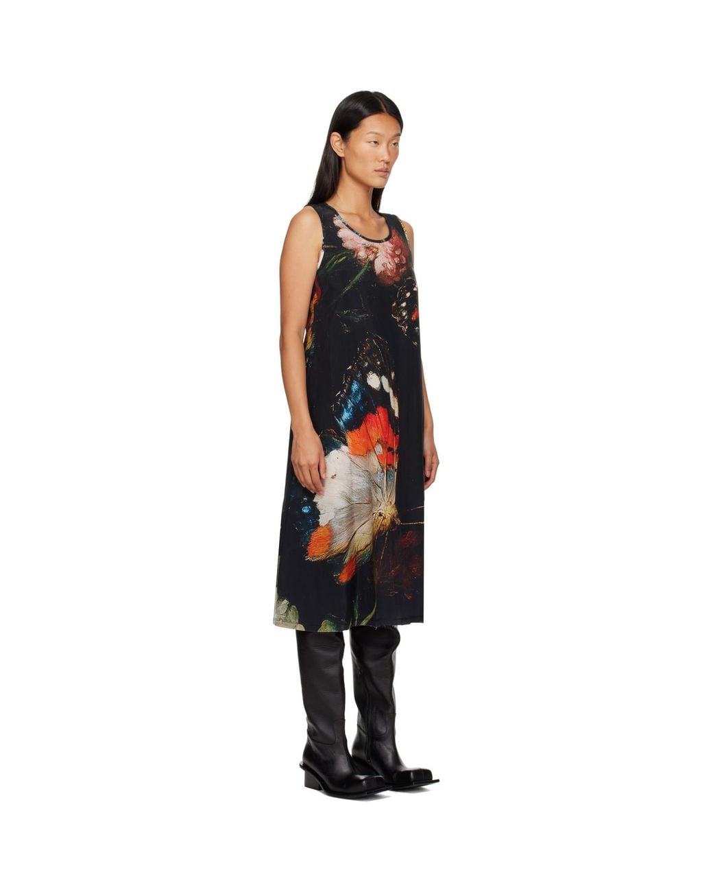 R13 Black Sleeveless Midi Dress