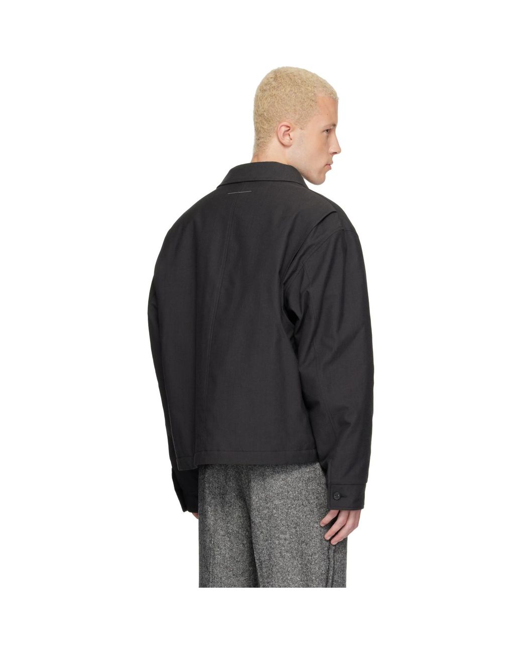 MM6 by Maison Margiela Black Insulated Cotton Wool Jacket for men