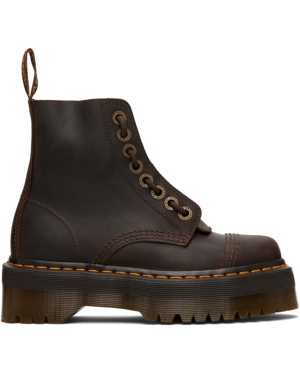 Dr. Martens Black Sinclair Crazy Horse Leather Platform Boots