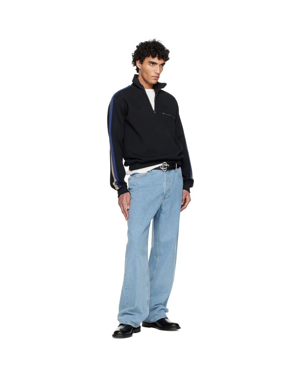 Casablanca Black Cc Logo Buckle Belt for men
