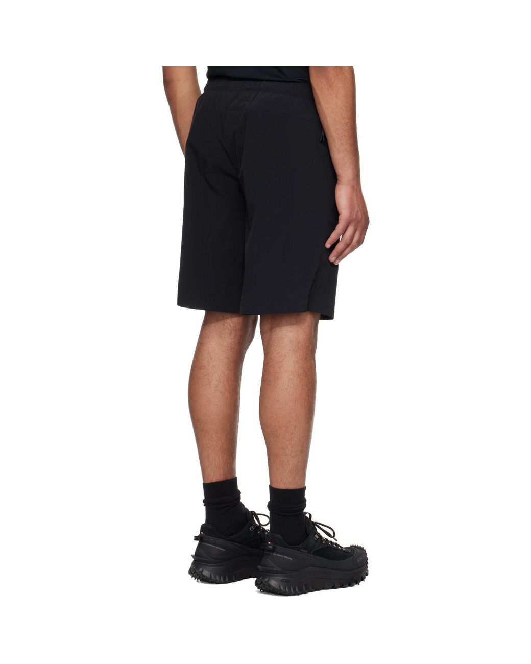 Moncler Black Logo Patch Shorts for men