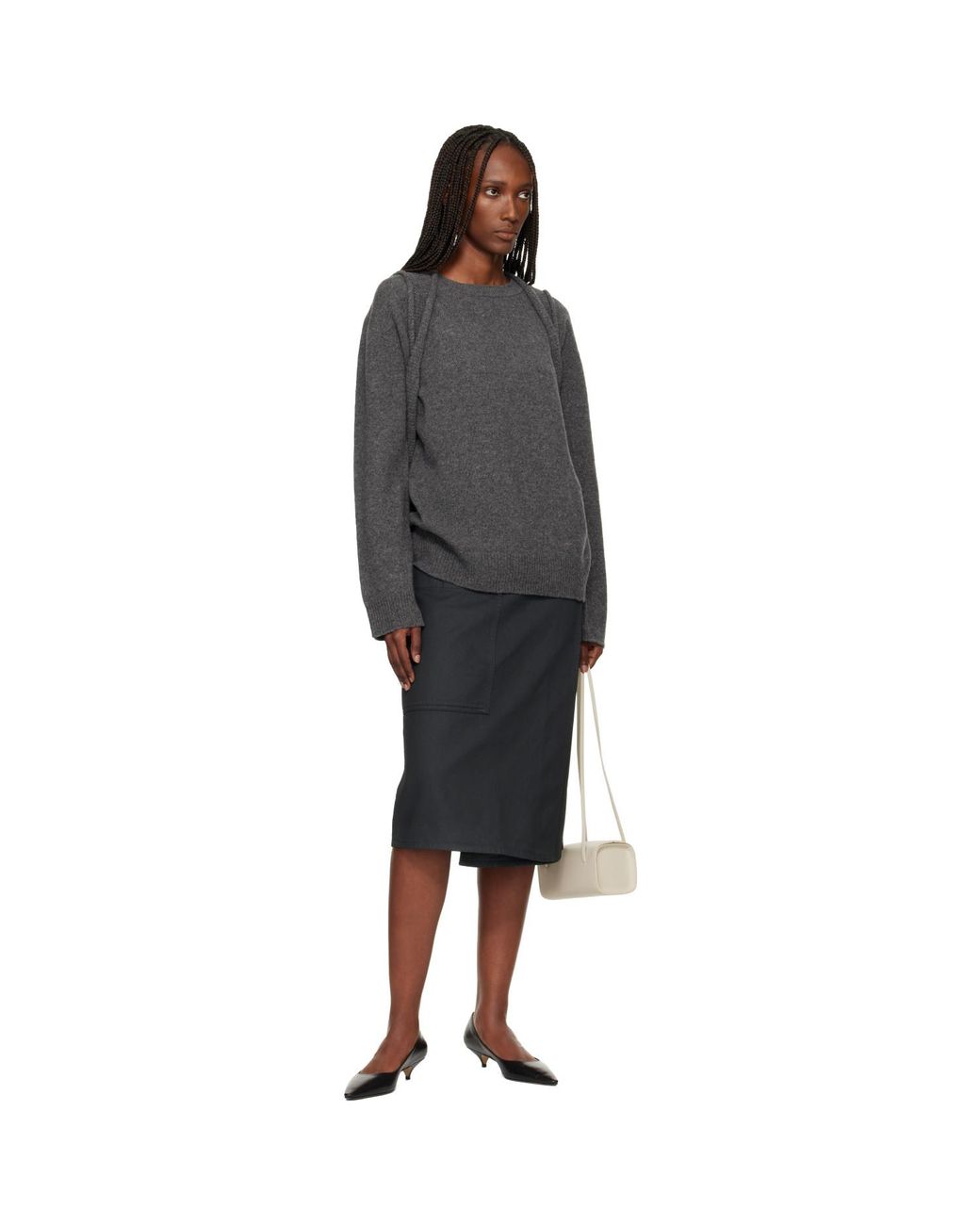 Issey Miyake Gray Backpack Knit Sweater