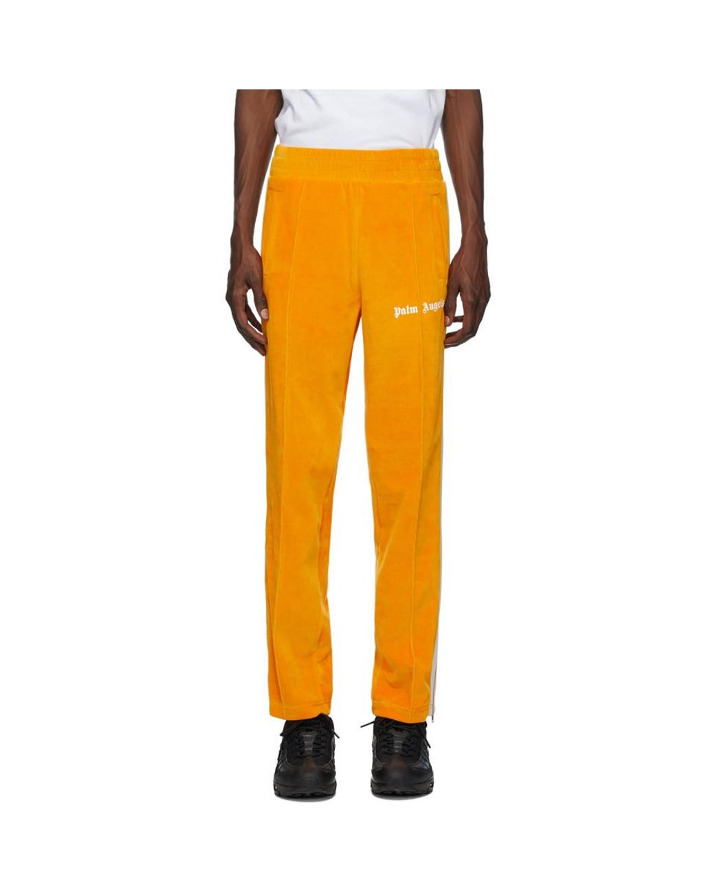 Palm Angels Cotton Orange Chenille Track Pants for Men - Lyst