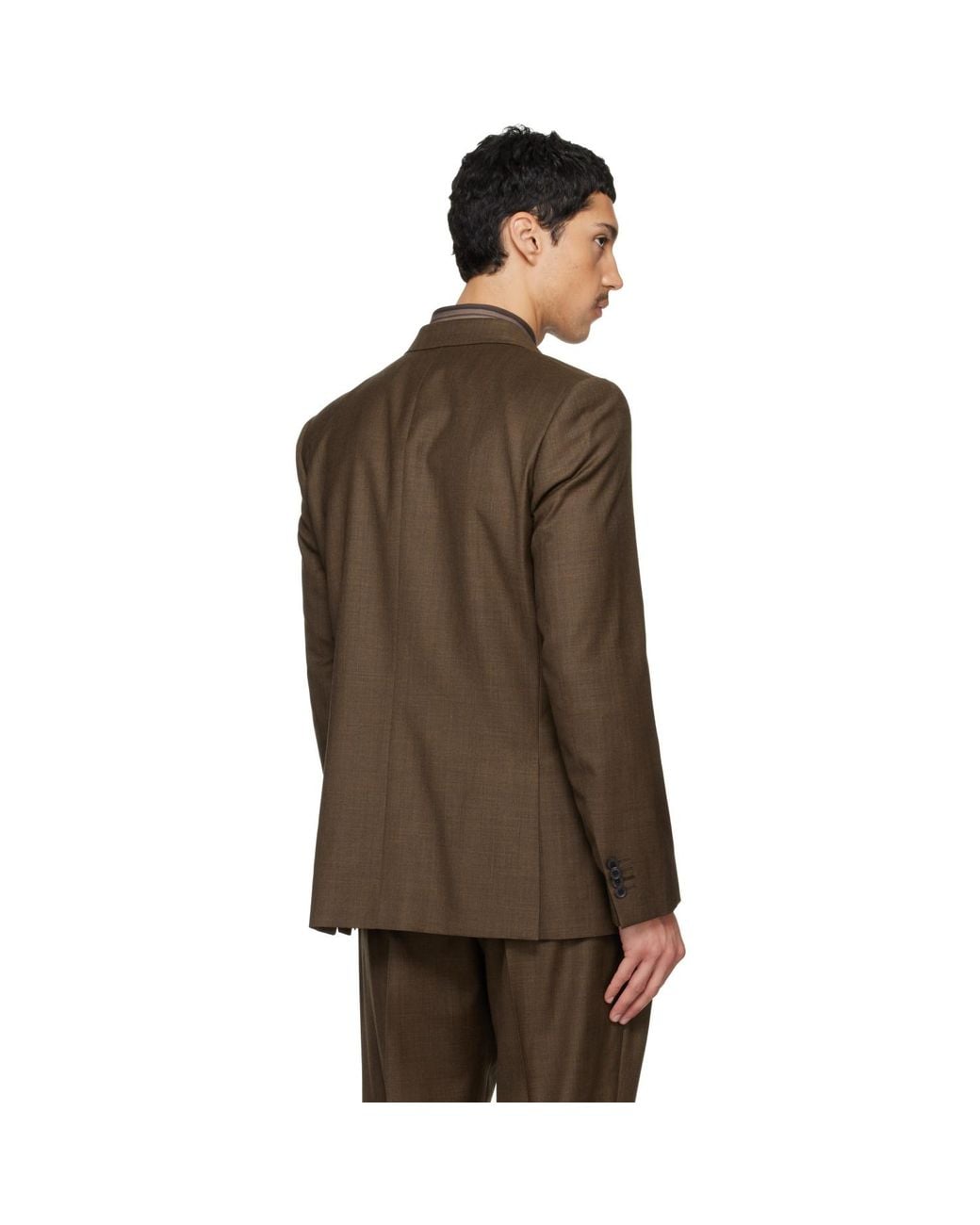 Paul Smith Brown Two-Piece 'The Brierley' Sharkskin Wool Suit for men