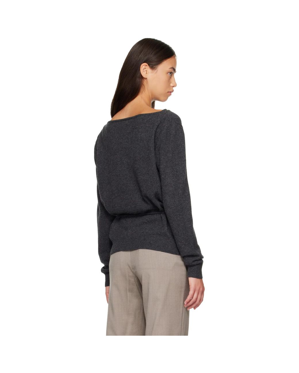 St. Agni Black Cashmere Asymm Cardigan