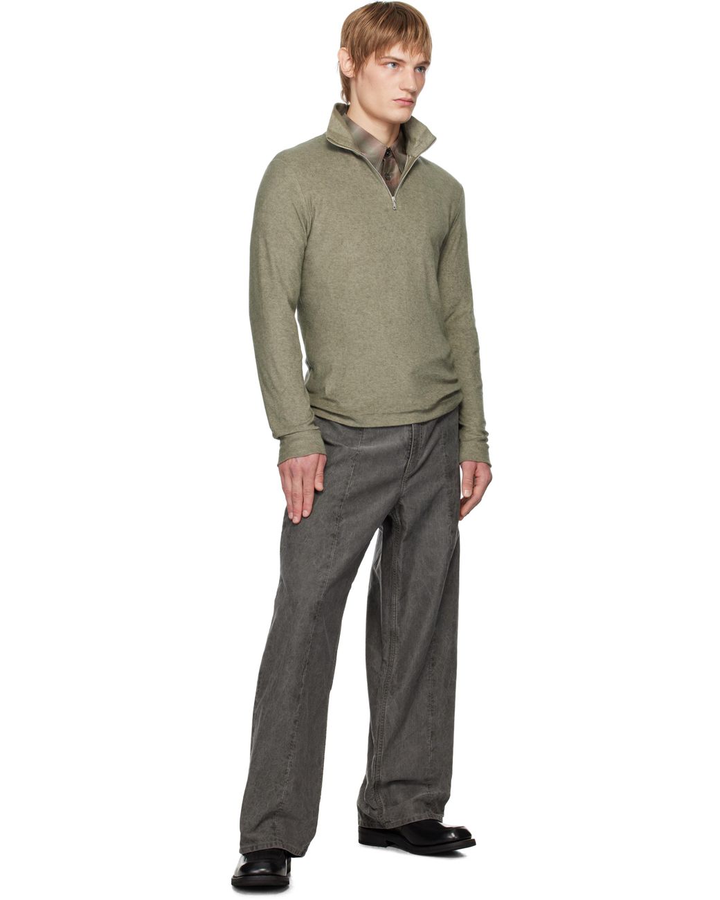 トップス OUR LEGACY DELICATE FUNNEL 44 Our Legacy - Delicate Funnel Corroded Olive Everyday Frotte