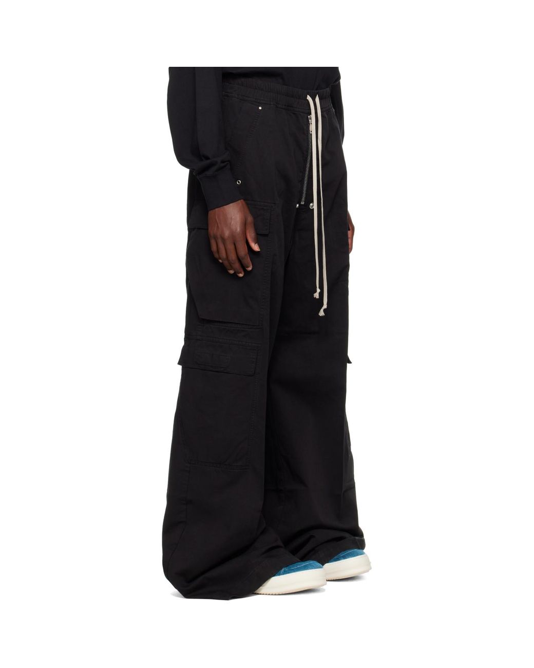 Rick Owens Black Tower Double Jumbo Belas Cargo Pants for men