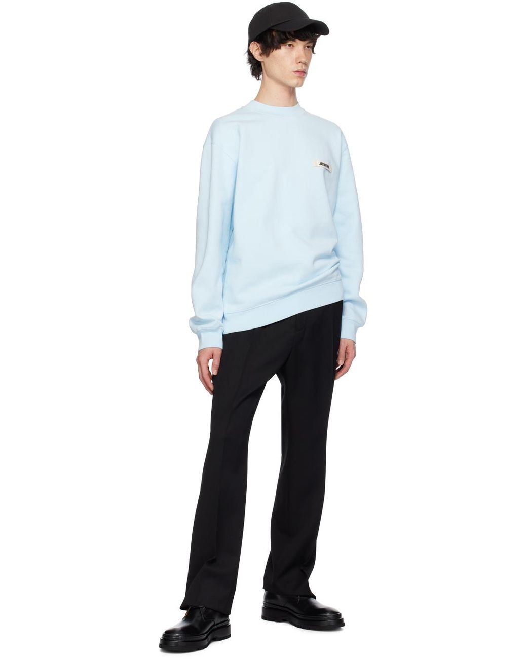 Pull Molletonne Le Sweatshirt Gros Grain Bleu Jacquemus pour homme en coloris Blanc Lyst