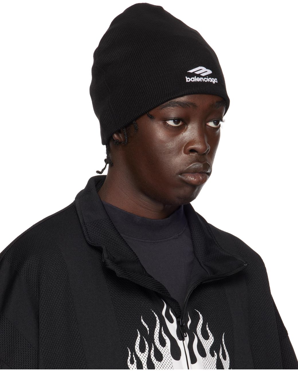 Balenciaga 3B Sports Icon Ski Beanie in Black for Men | Lyst