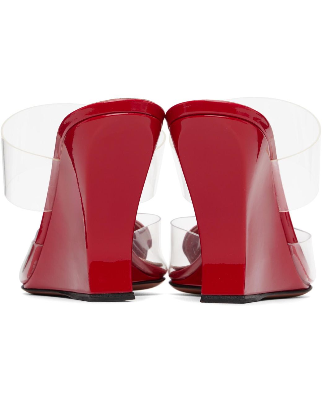 Alaïa Red 'Le Cœur' Wedge Mule Heels