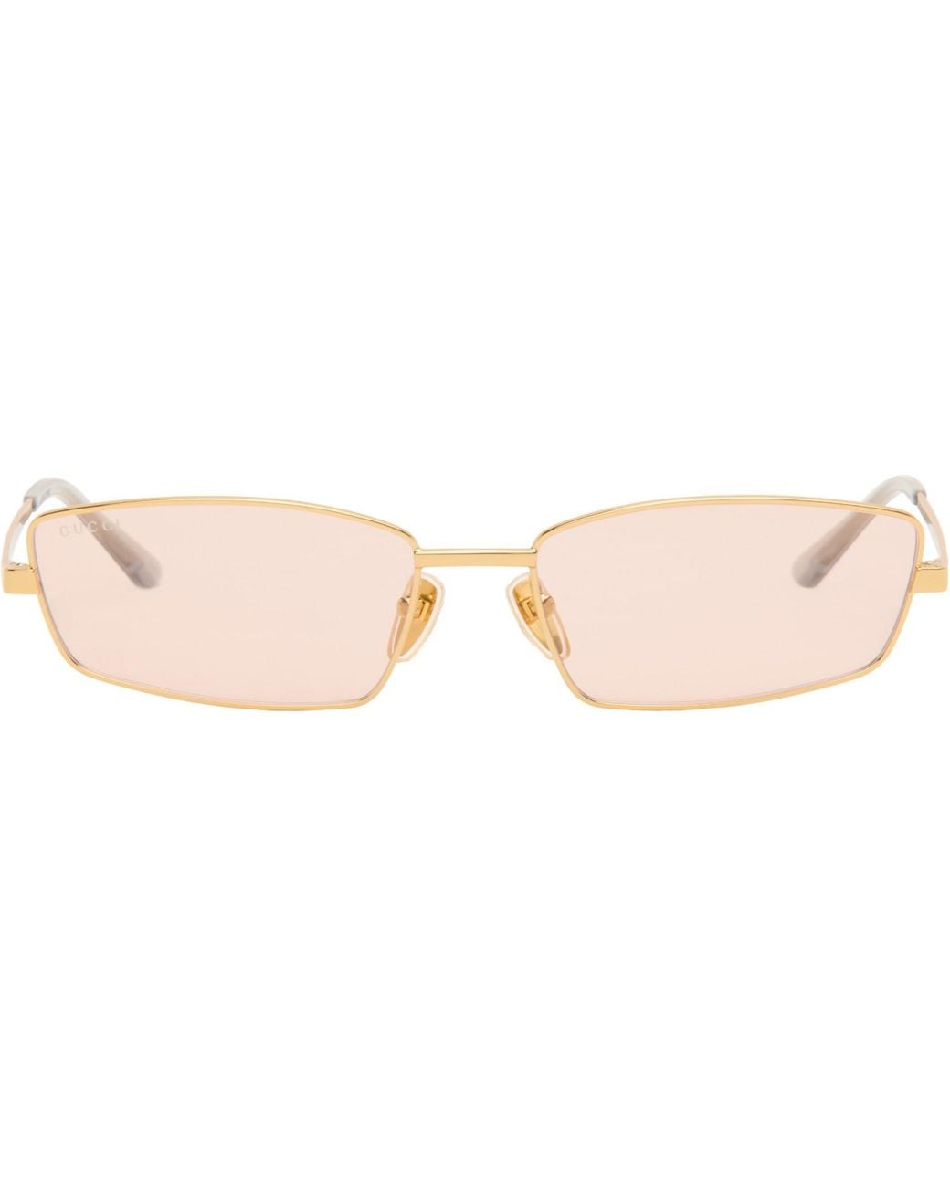 Gucci Pink Rectangular Frame Sunglasses