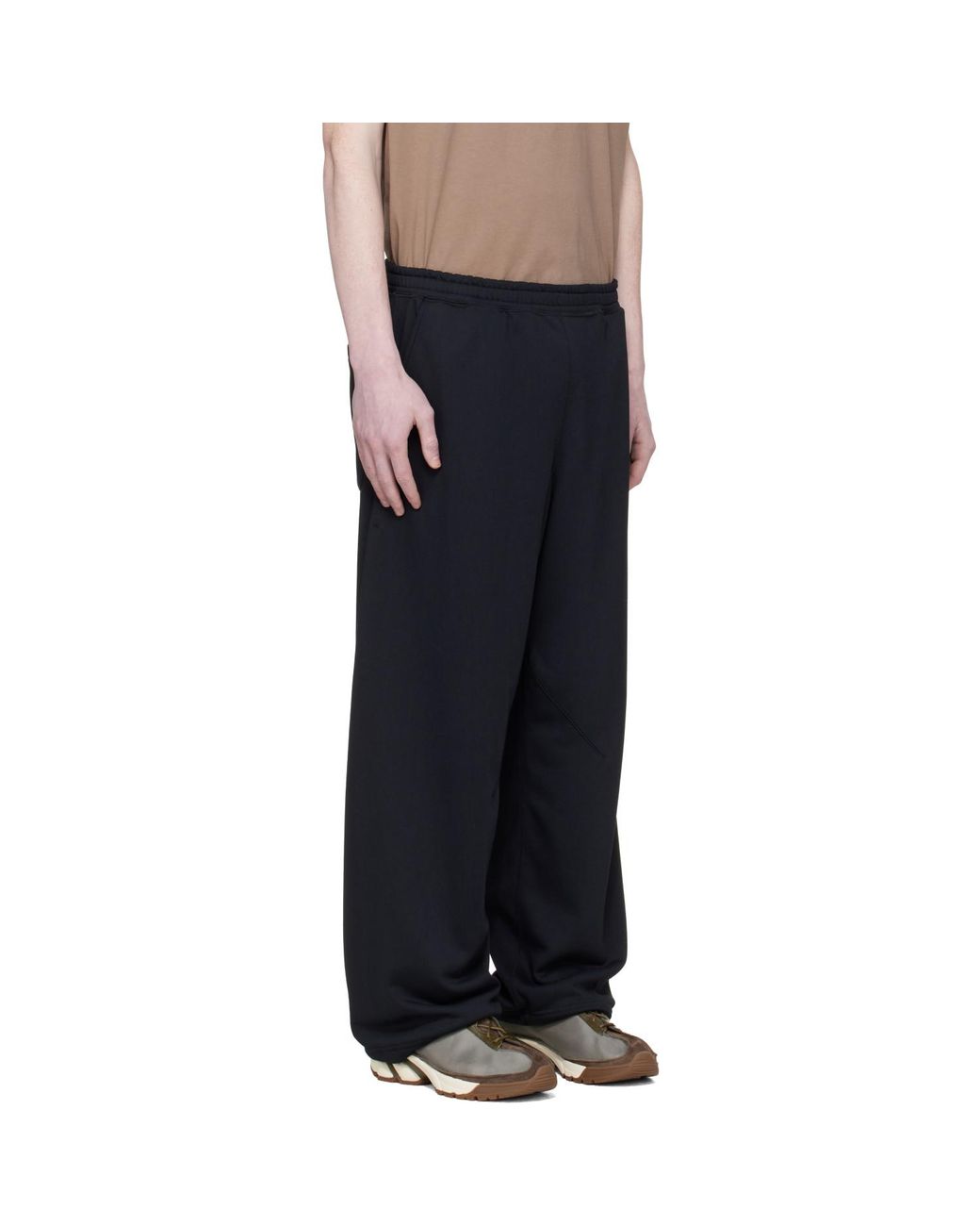 Nanamica Black Polyester Pile Sweatpants for men