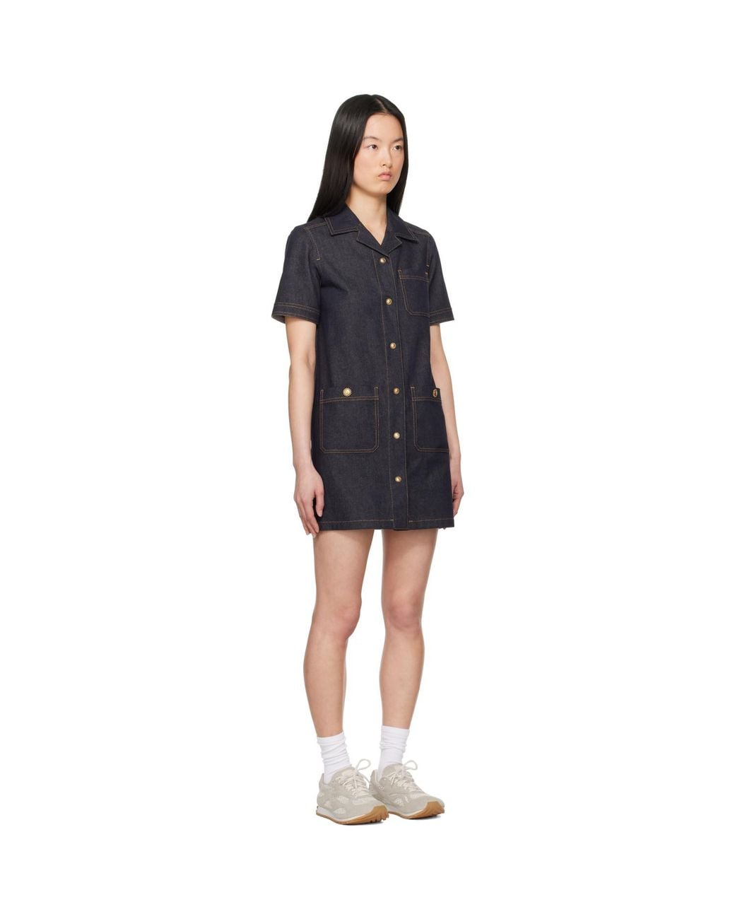 Moncler Black Denim Shirt Minidress