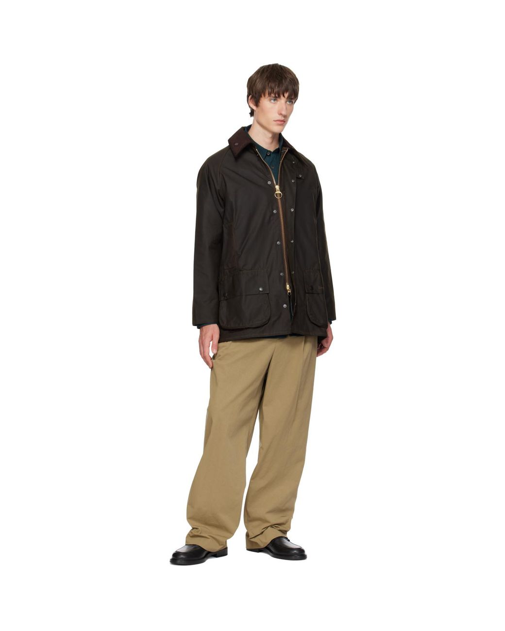 Barbour Black Classic Beaufort Waxed Jacket for men