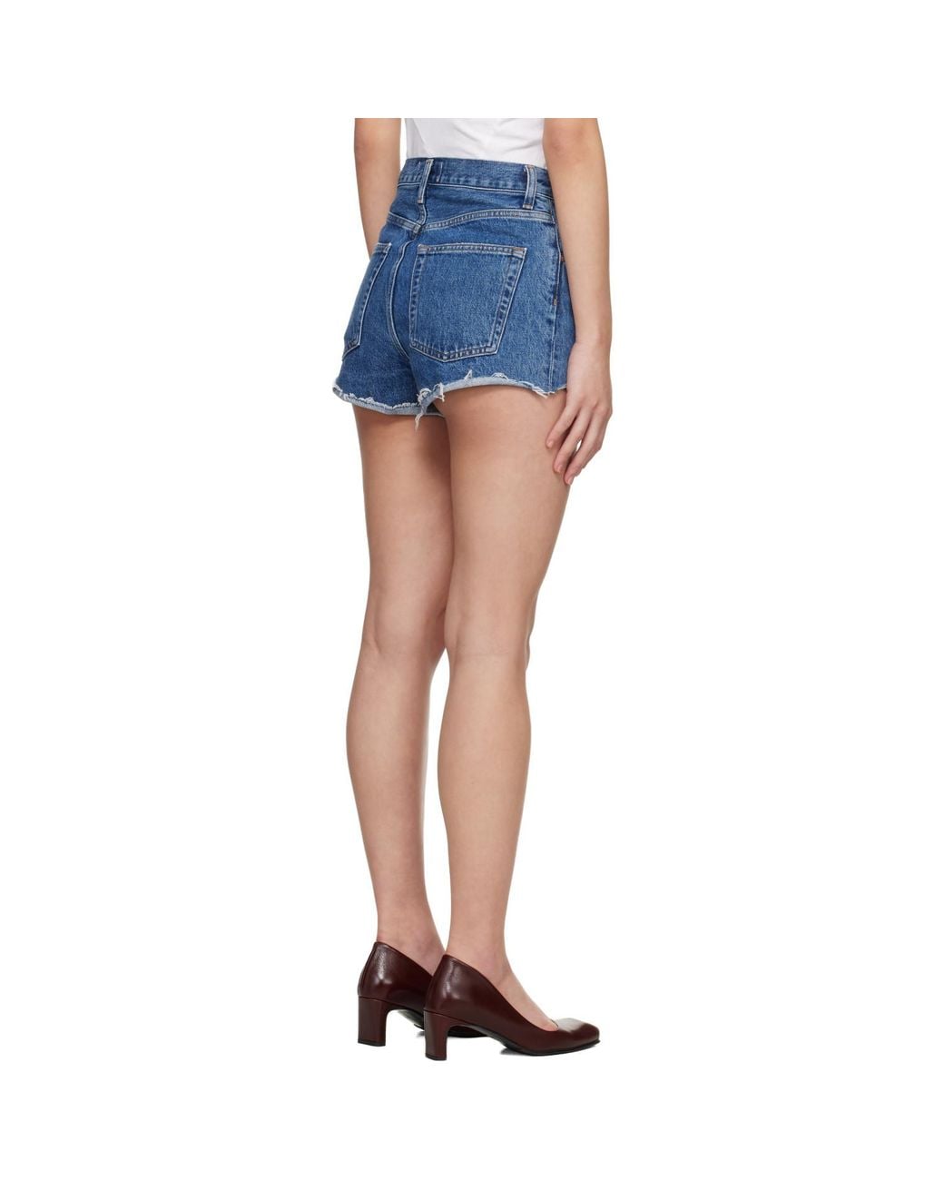 Agolde Blue Ridley Denim Shorts