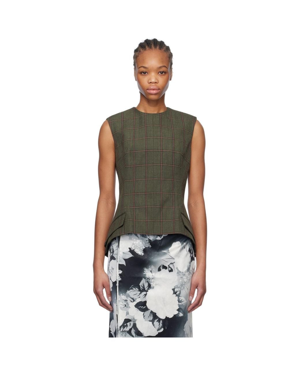 MERYLL ROGGE Black Khaki Blazer Top
