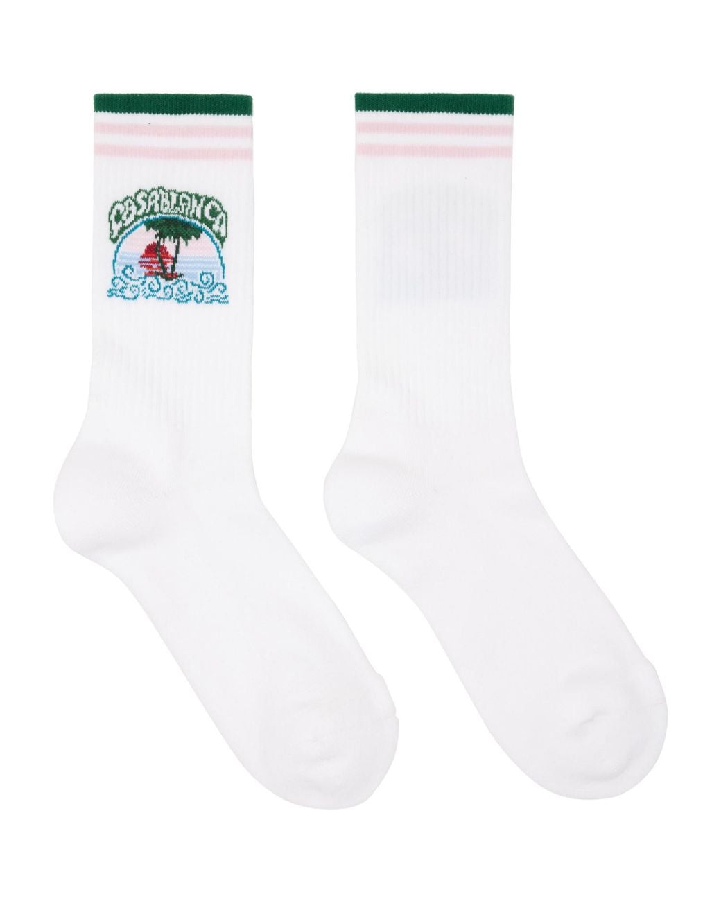 Casablanca White Palm Tree Emblem Socks for men