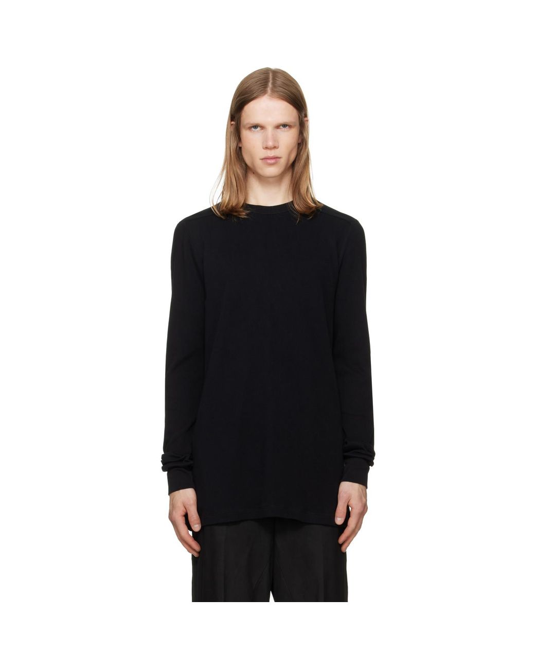 Rick Owens Black Tower Level Ls T-Shirt for men