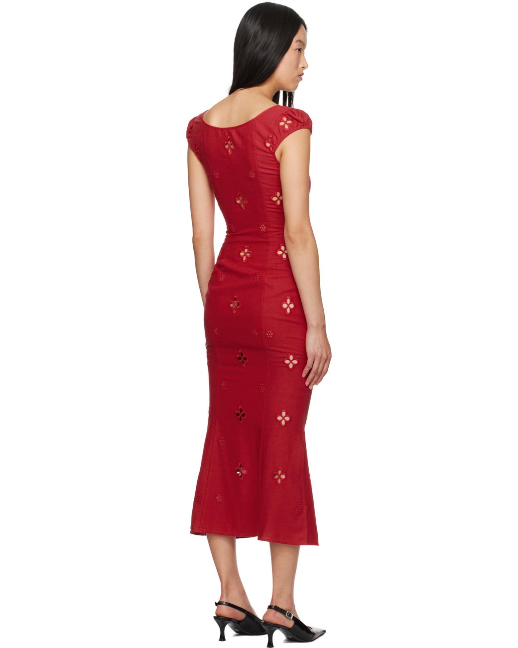 knee length dresses for ladies Blue Floral Jersey Pemberton Midi Dress main image 0