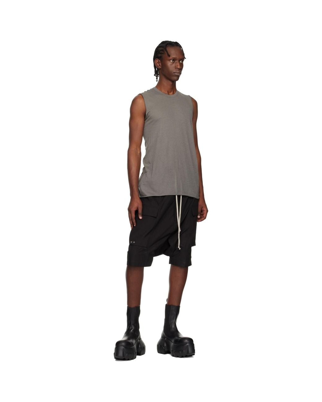 Rick Owens Black Beatle Mega Tractor Chelsea Boots for men