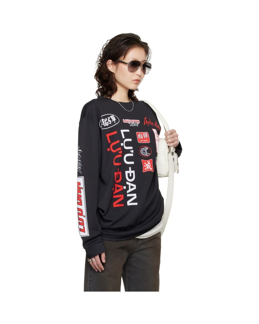 Lu'u Dan Black Oversized Long Sleeve T-Shirt
