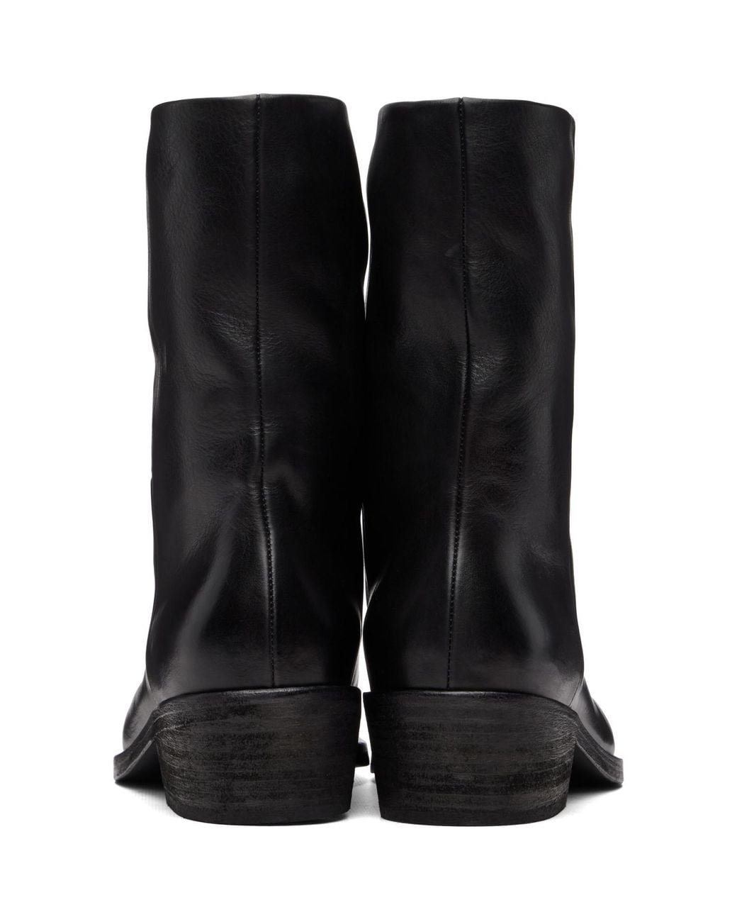 Marsèll Black Tex Soft Pebbled Leather Boots for men
