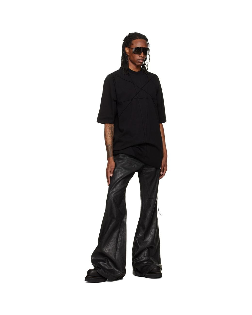 Rick Owens Black Tower Pentastitch Jumbo/T-Shirt for men