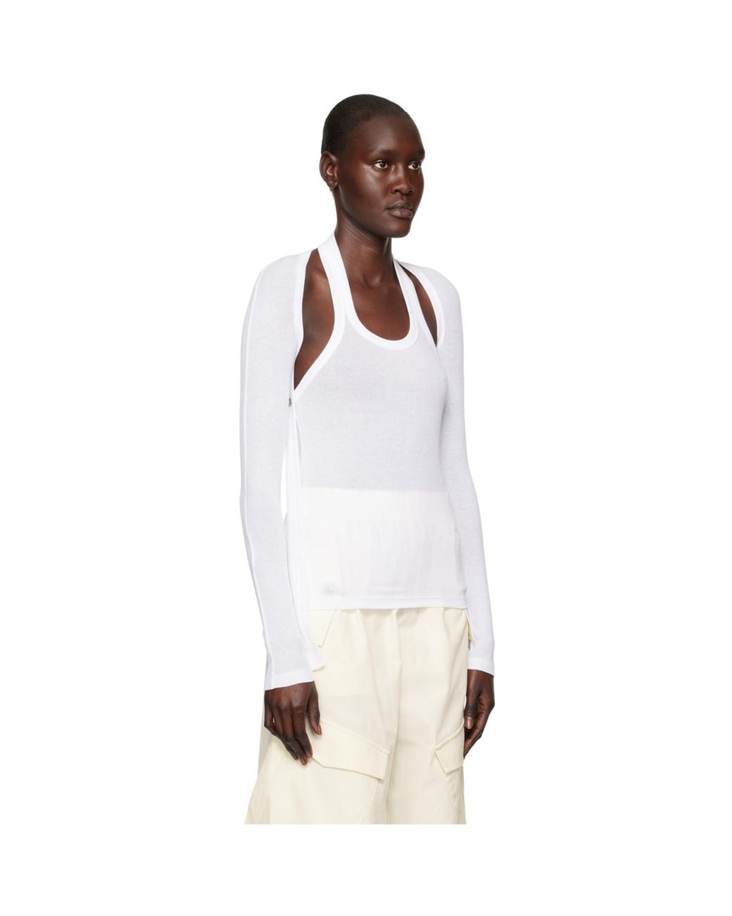 Dion Lee Black White Modular Long Sleeve T-shirt