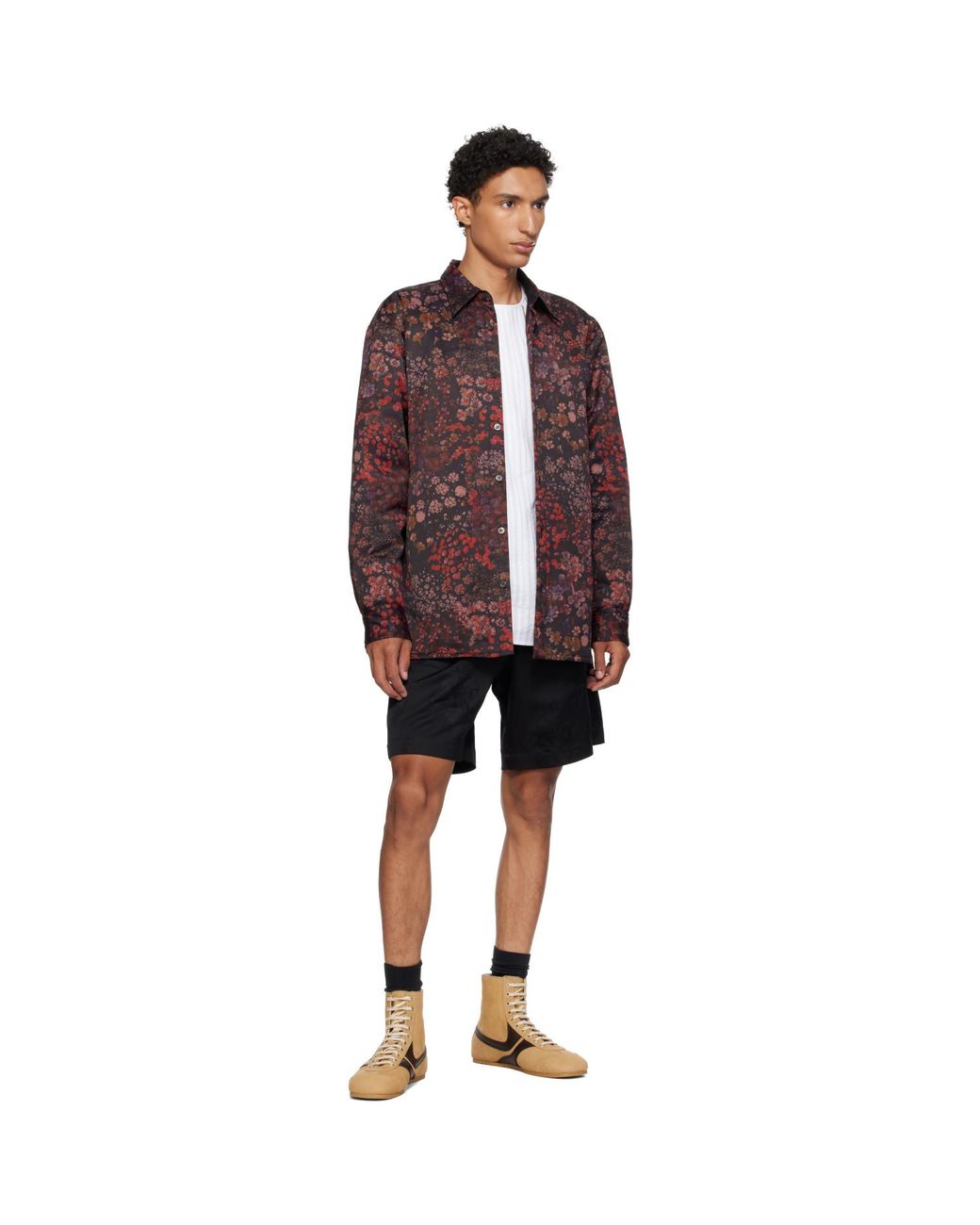 Dries Van Noten Brown Canvas High Top Sneakers for men