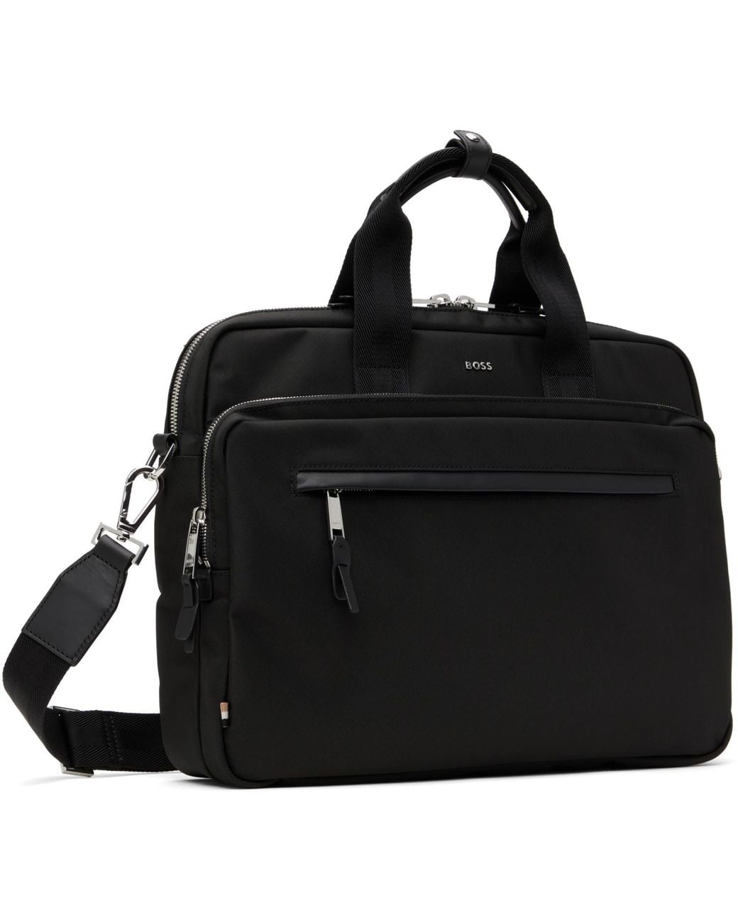 Boss Black Removable Shoulder Strap Document Briefcase for men