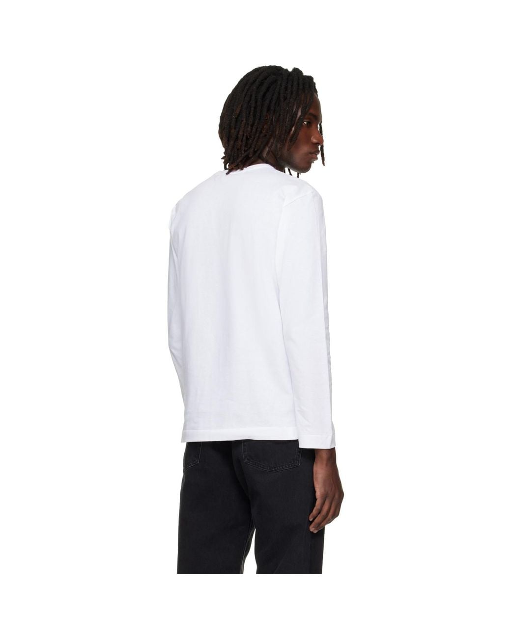 COMME DES GARÇONS PLAY White Heart Emblem Long Sleeve T-Shirt for men