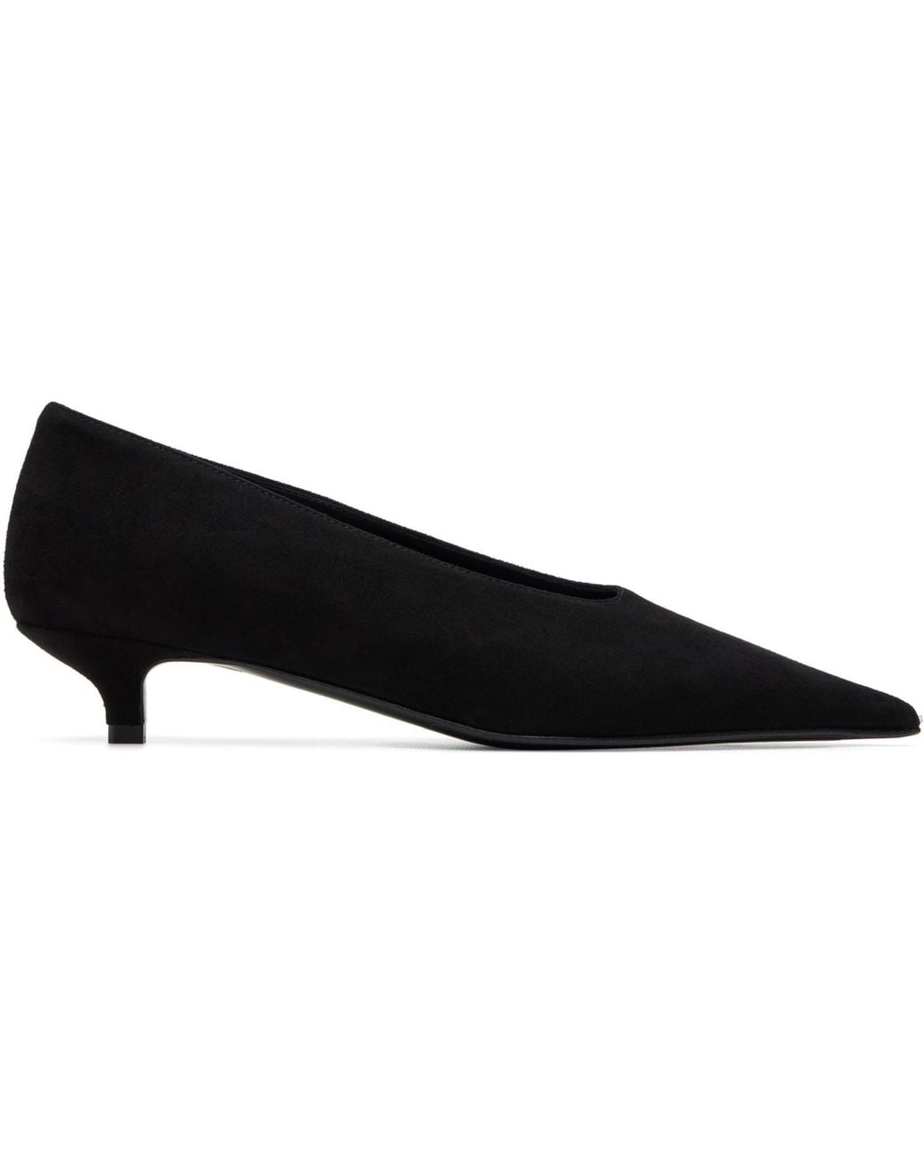Totême Black Sharp Suede Kitten Heels