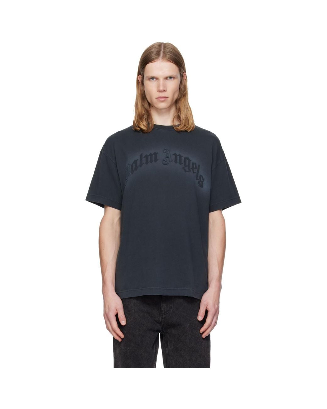 Palm Angels Blue Patch Regular T-Shirt for men