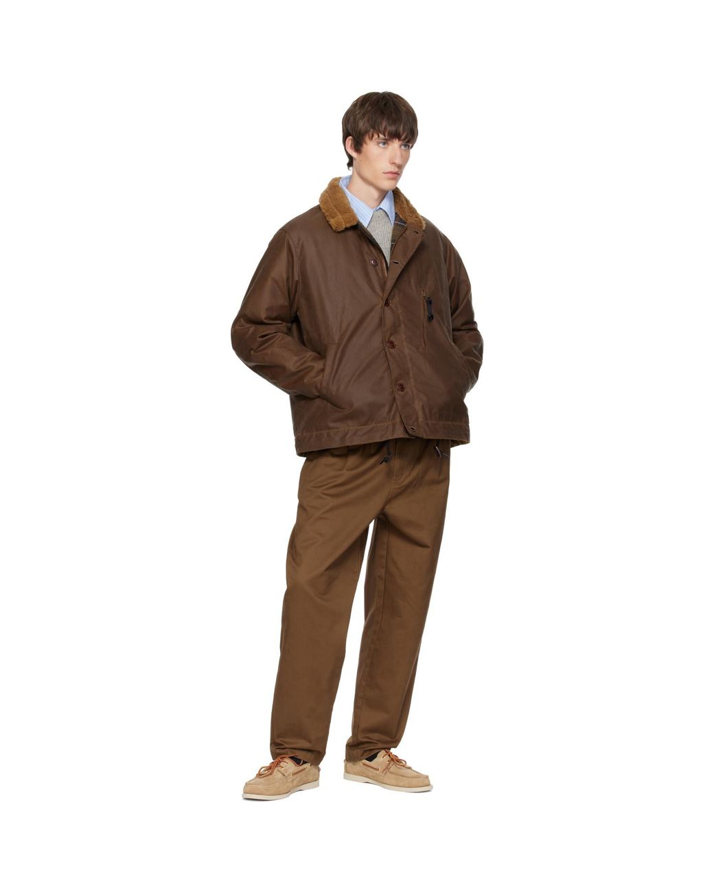 Barbour Brown Macklow Waxed Jacket for men