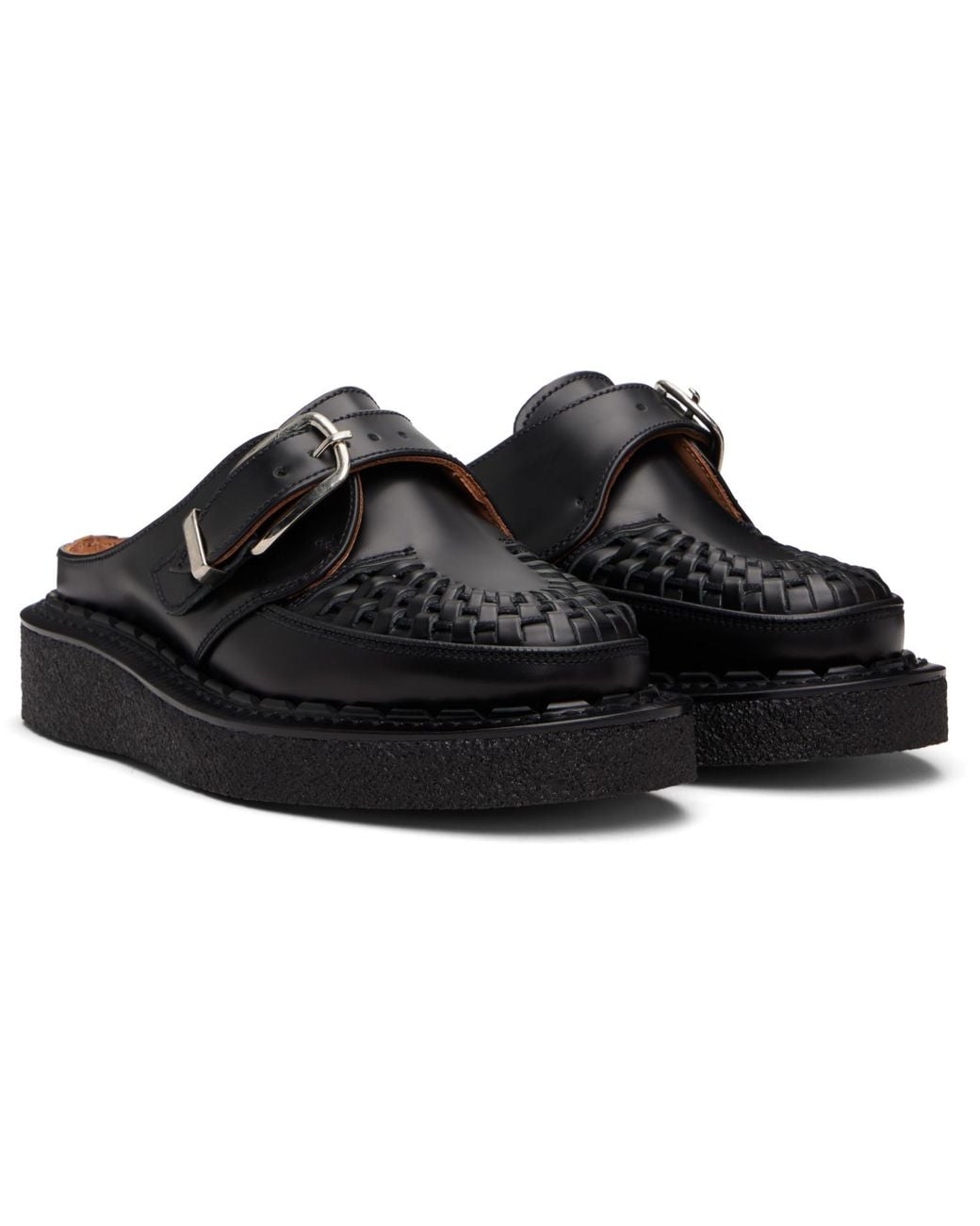 George Cox Black Alaska Mule Loafers