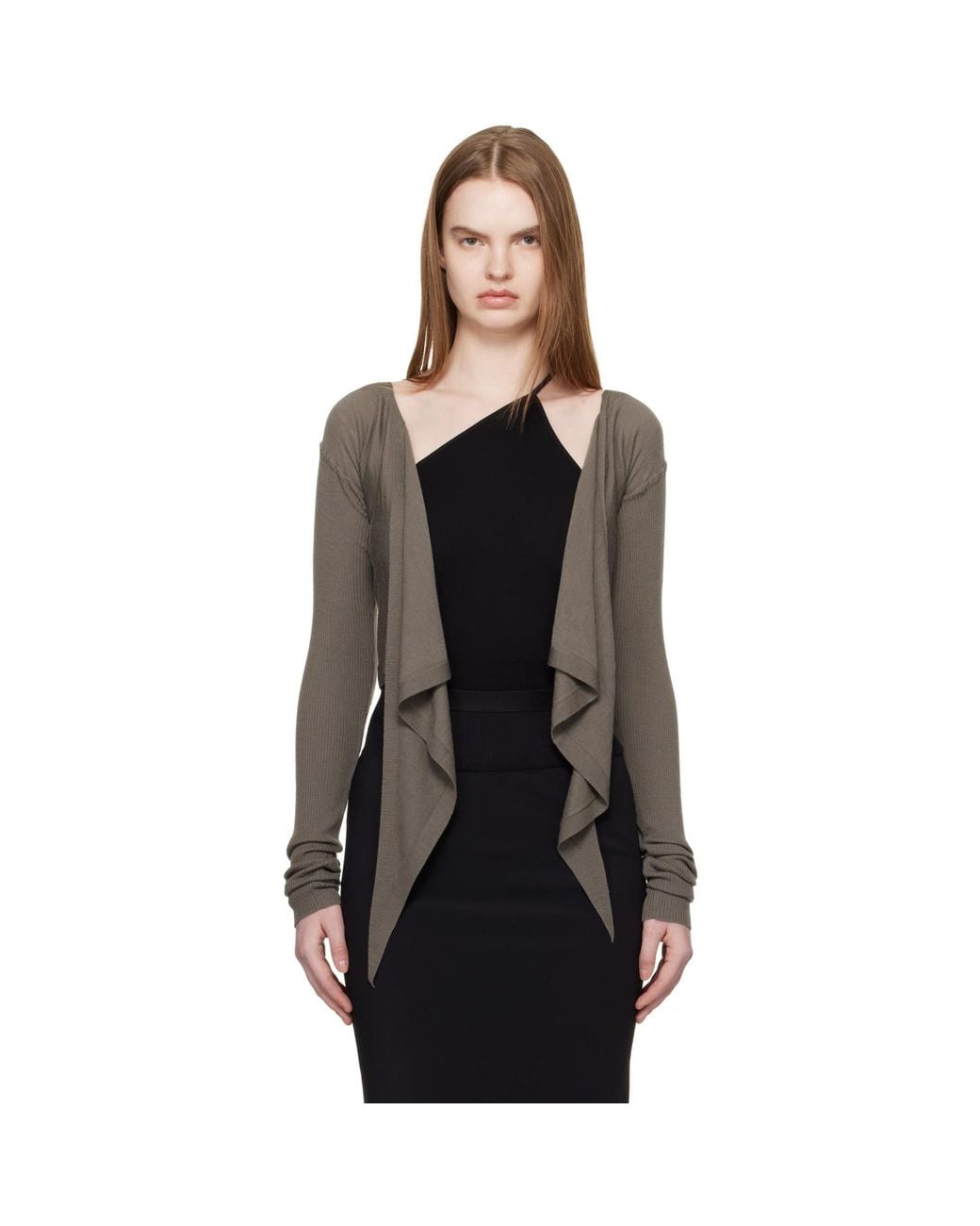 Rick Owens Black Temple Crop Wrap Top