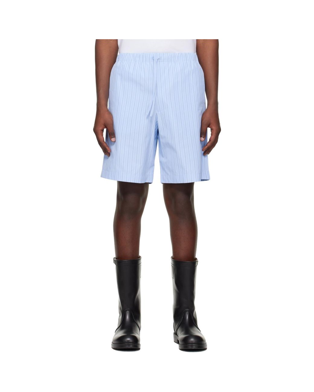 Dries Van Noten Blue Cotton Shorts for men